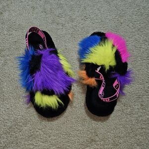 UGG Vibrant Fuzzy Slippers with Neon Accents
